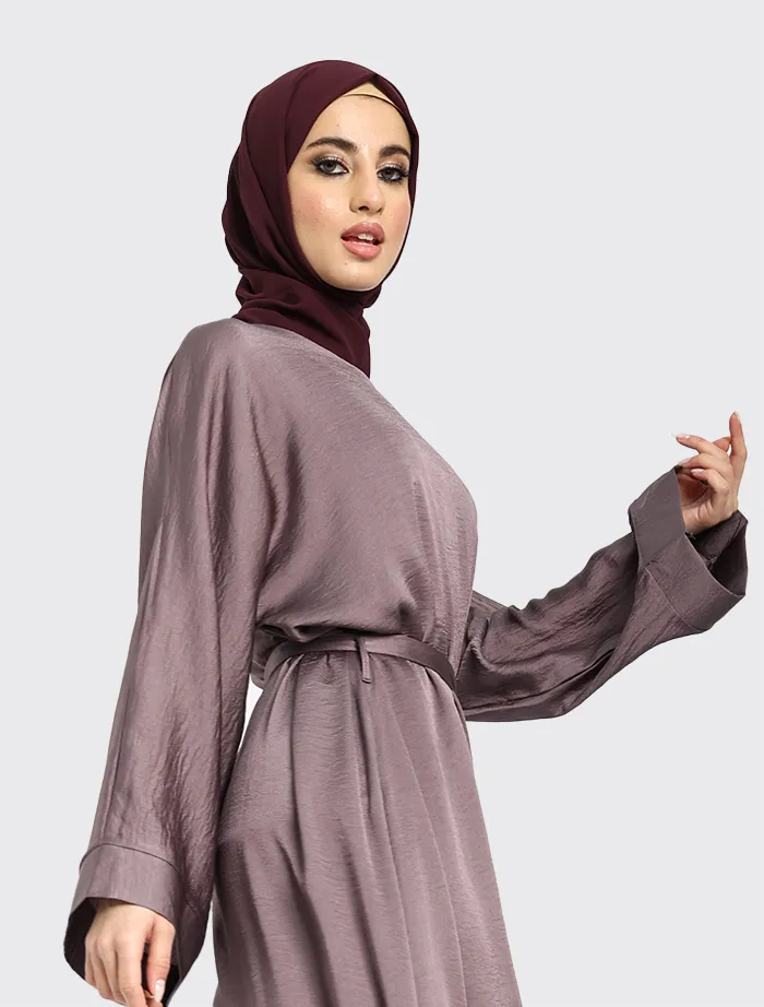 Mauve Silky Abaya